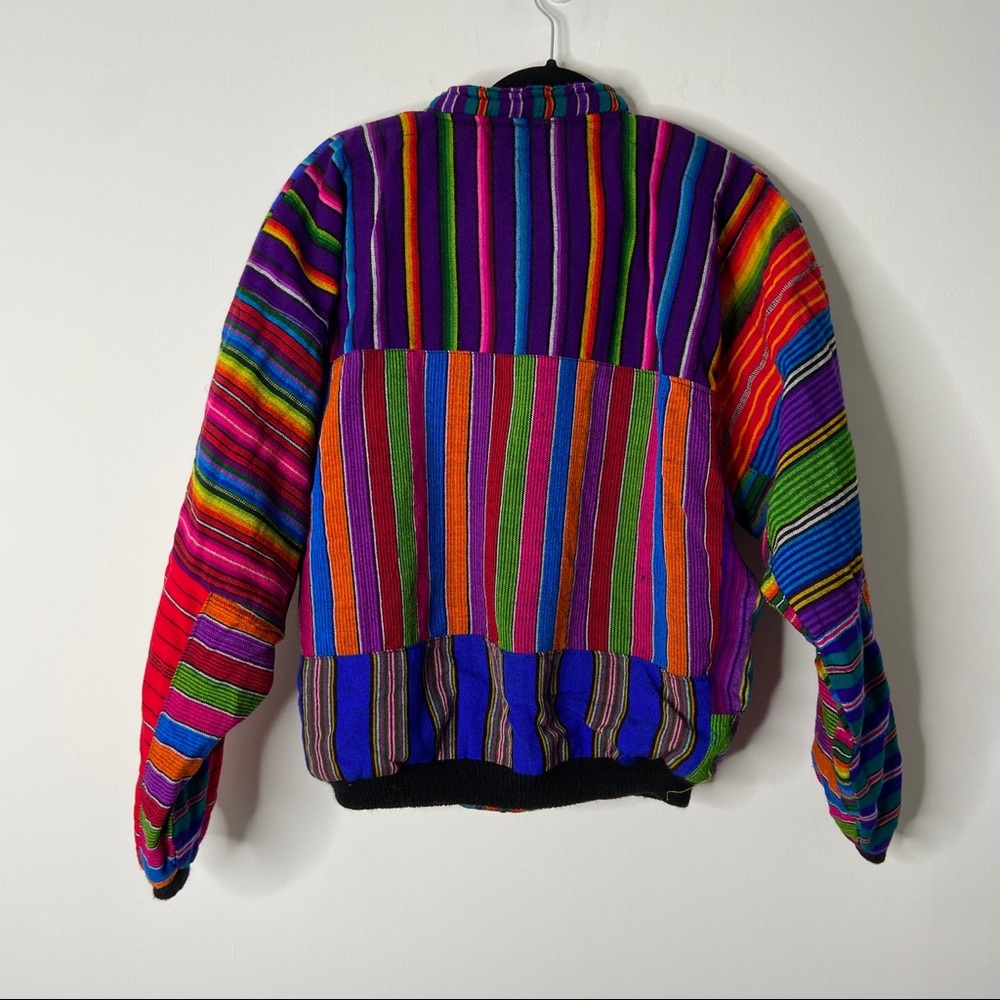 Patchwork Jacket Striped Lightweight Bomber - image 6